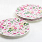 Grace Teaware 8" Pink Cottage Rose Chintz Dessert Salad Plate Set of 4