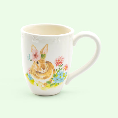 Grace Teaware Flower Bunny Mug Easter Mug Set of 1