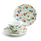 Grace Teaware Blue Shabby Rose Fine Porcelain Tea Cup and Saucer Set