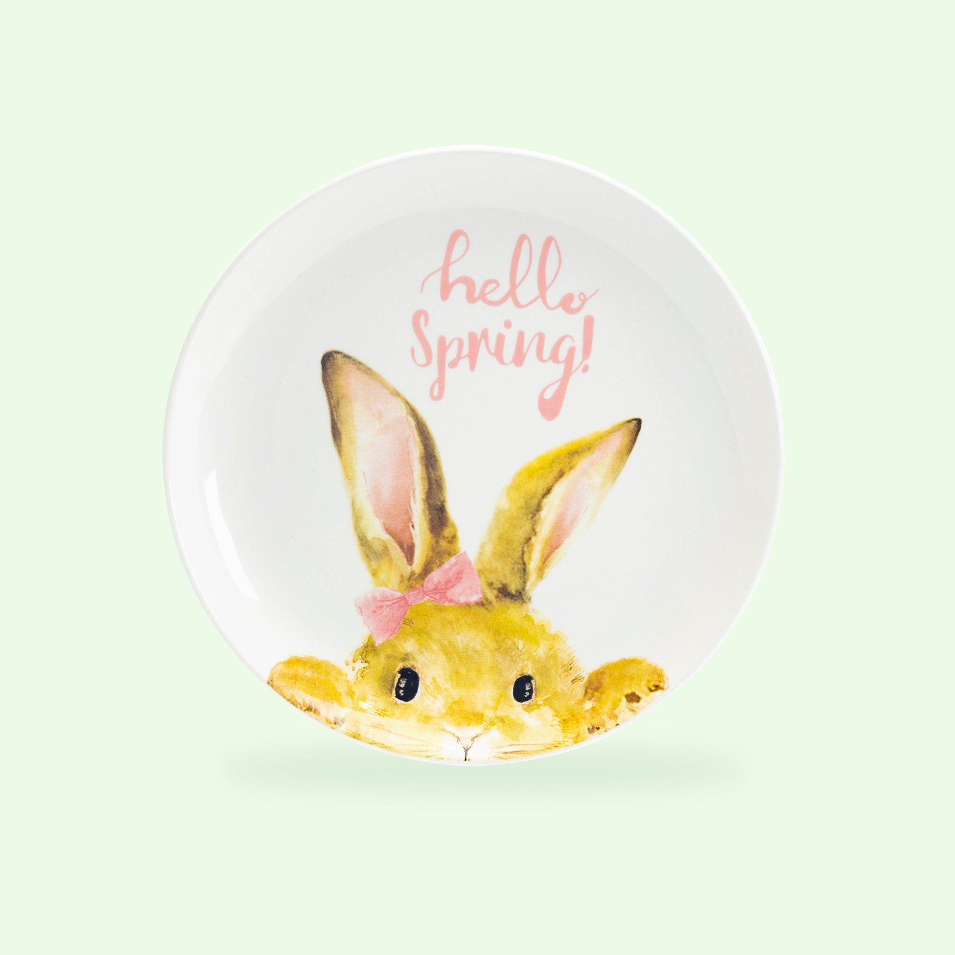Grace Teaware 8.5" Hello Spring Bunny Pottery Salad / Dessert Plate