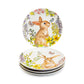 Grace Teaware 8.5" Spring Garden Bunny Pottery Salad / Dessert Plate Set of 4