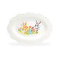 Grace Teaware 14.5" Flower Bunny Scallop Oval Serving Platter