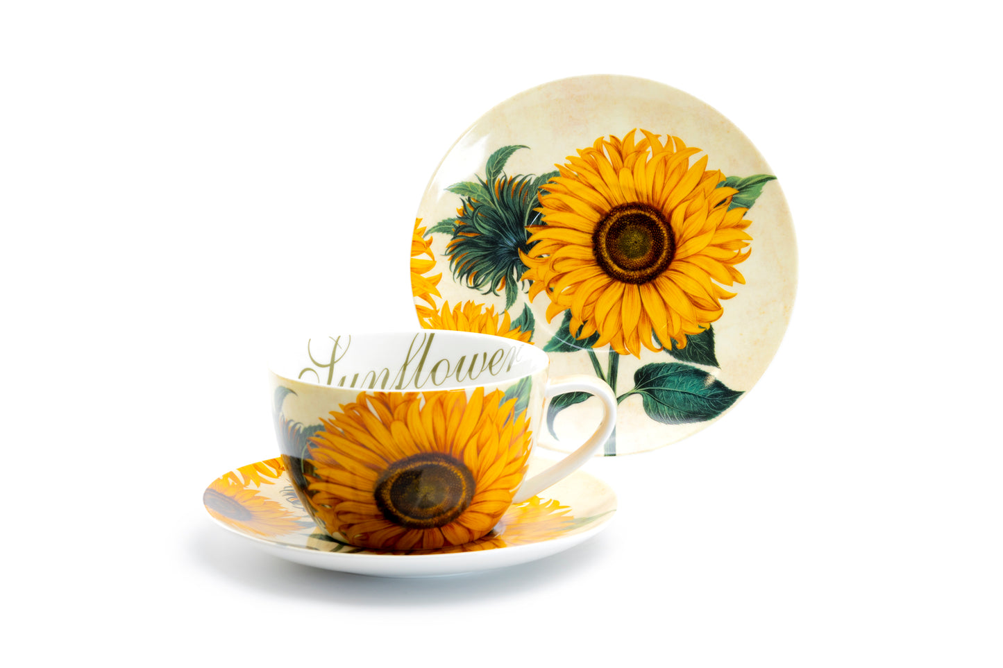 Grace Teaware Sunflower Fine Porcelain Jumbo Cup and Saucer Set