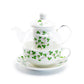 Grace Teaware Shamrock Glass Fine Porcelain Tea For One