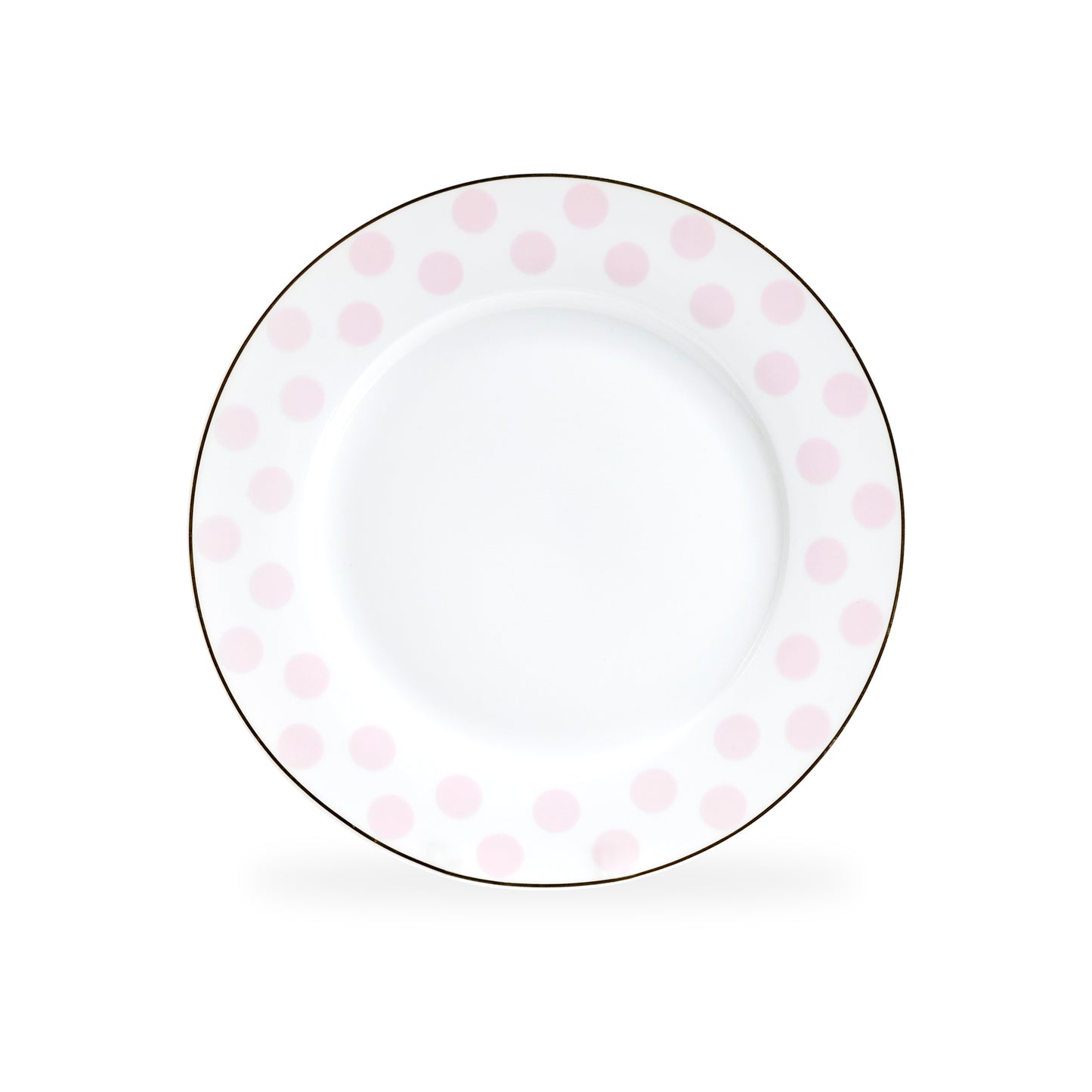 Grace Teaware 8" Pink Polka Dots Fine Porcelain Dessert Salad Plate