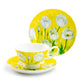 Stechcol Gracie Bone China Tulip with Pastel Yellow Bone China Tea Cup and Saucer Set