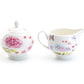 Grace Teaware Hydrangea Garden Butterfly Fine Porcelain Sugar & Creamer Set