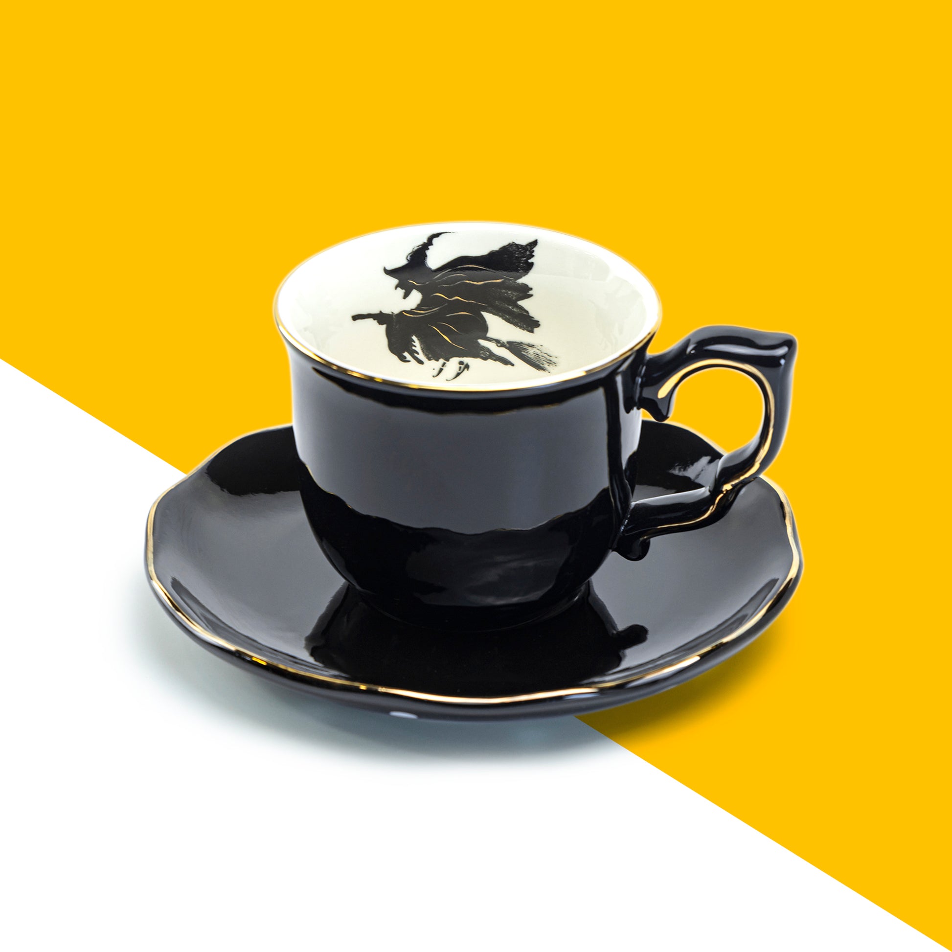 Flying Witch Tea Cup Saucer