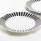 Black Josephine Stripes and Dots Fine Porcelain Dessert / Dinner Plate