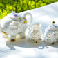 Grace Teaware Flower Garden Elephant Fine Porcelain Tea Set