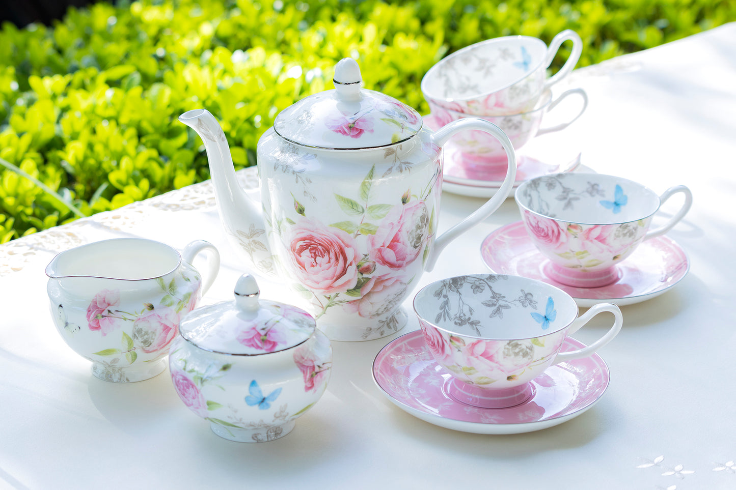 Beau Rose Bone China Tea Set