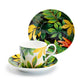 Stechcol Gracie Bone China Green Gold Leaves Bone China Cup and Saucer Set