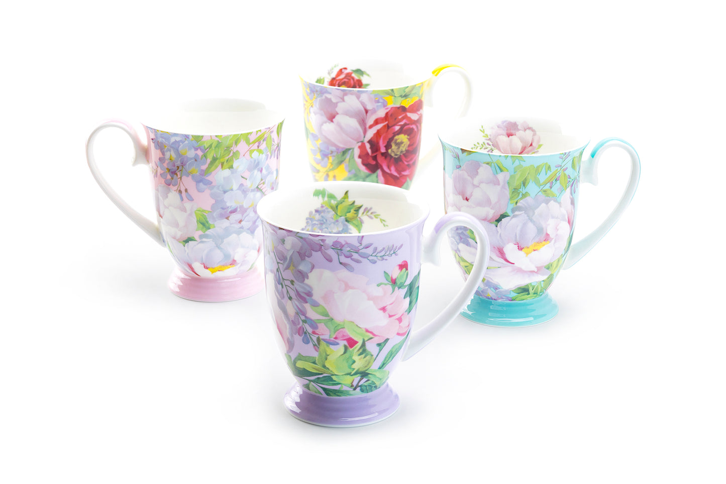 Peony Bloom Purple Bone China Mug