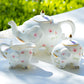 Pink Flower Elephant Fine Porcelain Tea Set