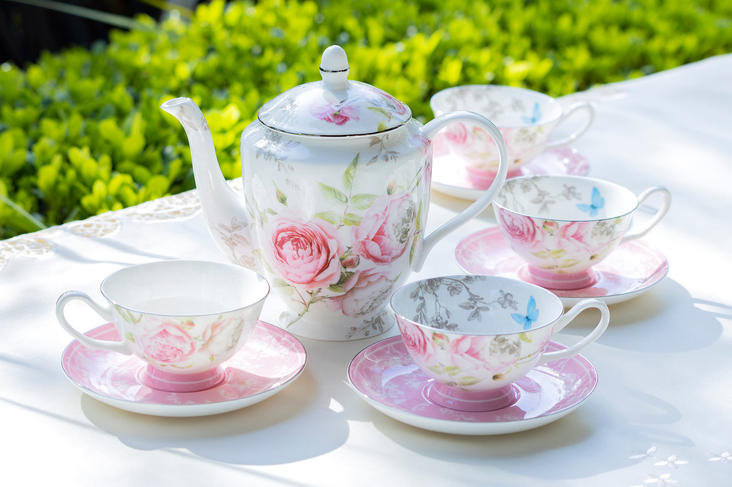 Beau Rose Bone China Tea Set