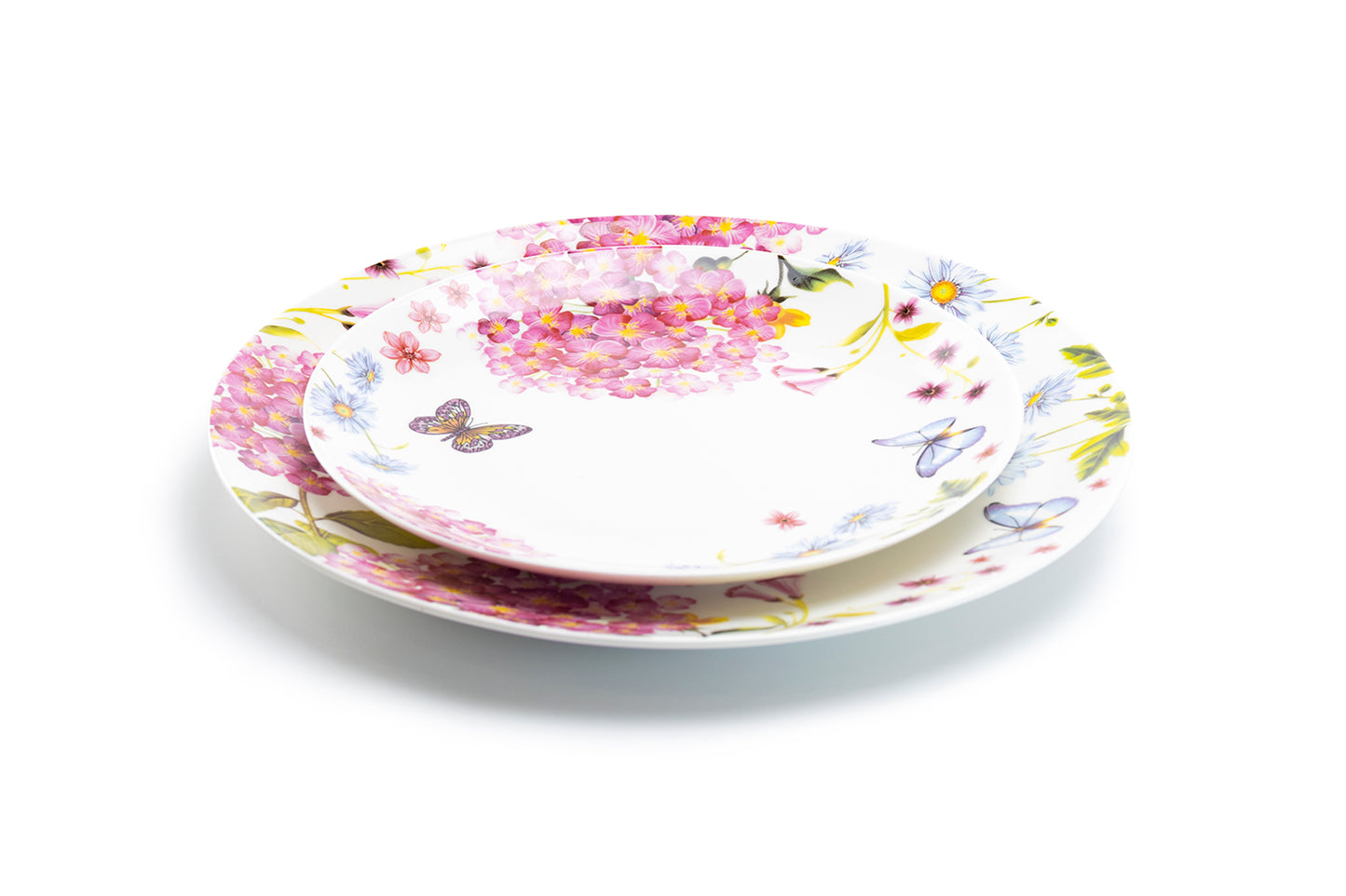 Grace Teaware Hydrangea with Butterflies Fine Porcelain Dessert Dinner plates