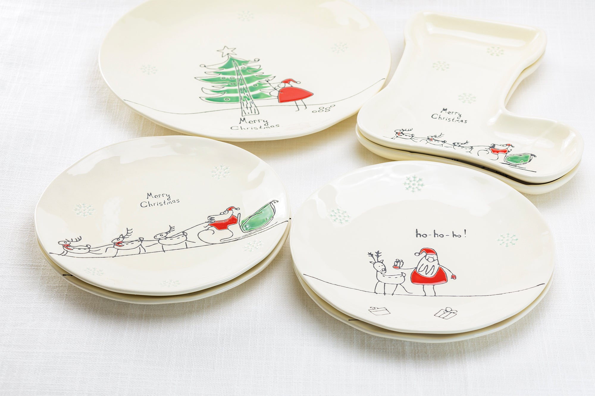 Santa plate outlet set