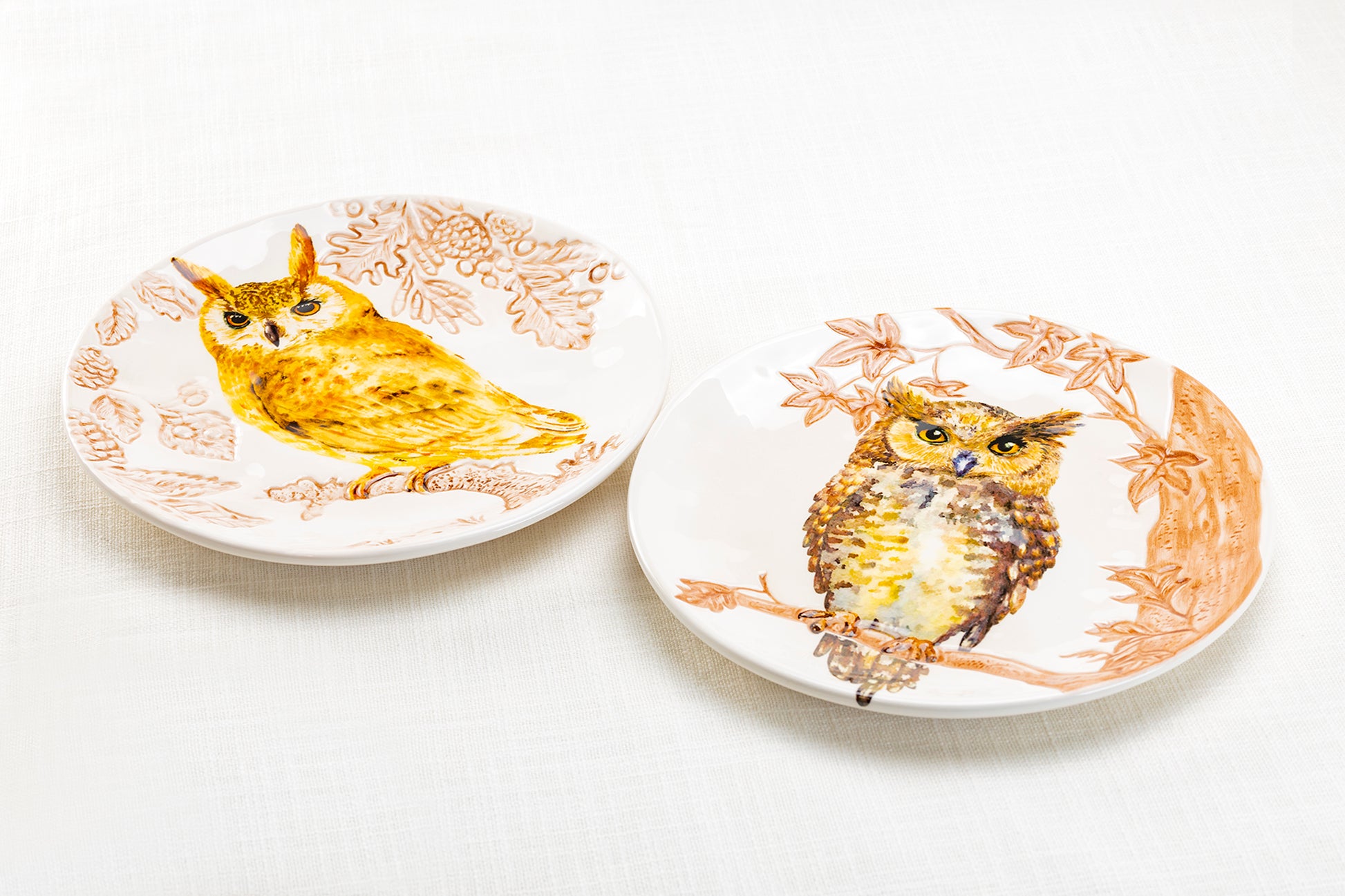 Gracie China Shop 8.5" Assorted Owls Salad / Dessert Plate Set of 2
