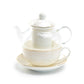 Grace Teaware Gold Dots Glass Fine Porcelain Tea For One Set