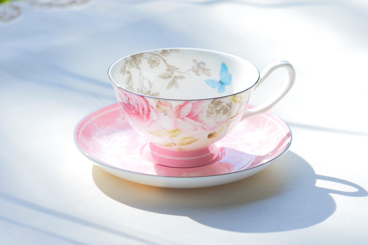 Stechol Gracie Bone China Beau Rose Bone China Tea Cup and Saucer Set of 1