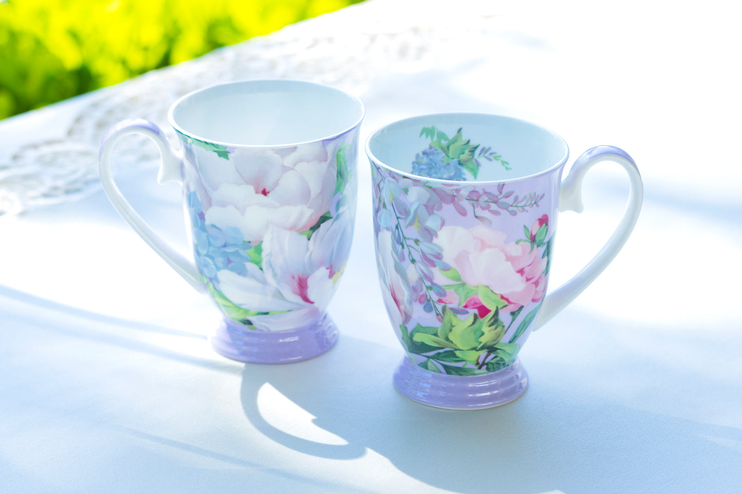 Peony Bloom Purple Bone China Mug