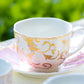 Pink Gold Scroll Fine Porcelain Cup and Saucer