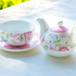 Stechcol Gracie China Beau Rose Fine Porcelain Teapot Cup and Saucer Set