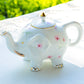 Pink Flower Elephant Fine Porcelain Teapot