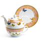 Grace Teaware Butterflies with Pink Ornament Fine Porcelain Tea For One Set