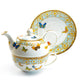 Grace Teaware Butterflies with Blue Ornament Fine Porcelain Tea For One Set