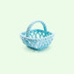 Grace Assorted Color Braided Fine Porcelain Easter Small Basket Blue