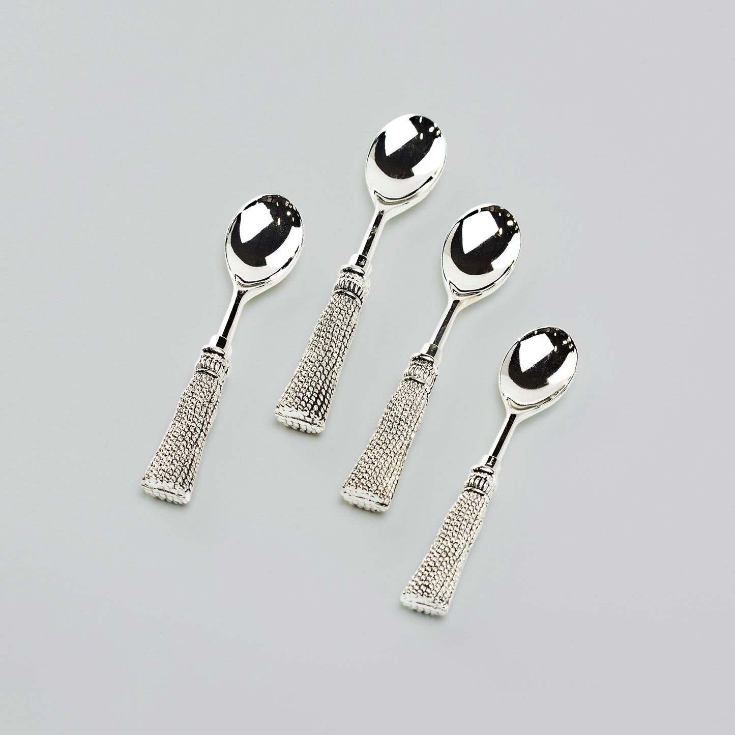 Silver Plated Demi Spoon Set of 4 with Tassel Handle Design