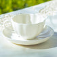 White Scallop Fine Porcelain Tea Cup and Saucer