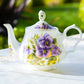 Stechcol Gracie Bone China Purple Pansy Teapot