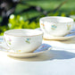 Grace Teaware Spring Flowers Fine Porcelain Tea Cup and Saucer Set of 2