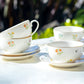 Grace Teaware Spring Flowers Fine Porcelain Tea Cup and Saucer Set of 4