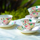 floral rose decal bone china elegant cup saucer set