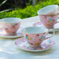 Pink Shabby Rose Fine Porcelain Tea Cup and Saucer
