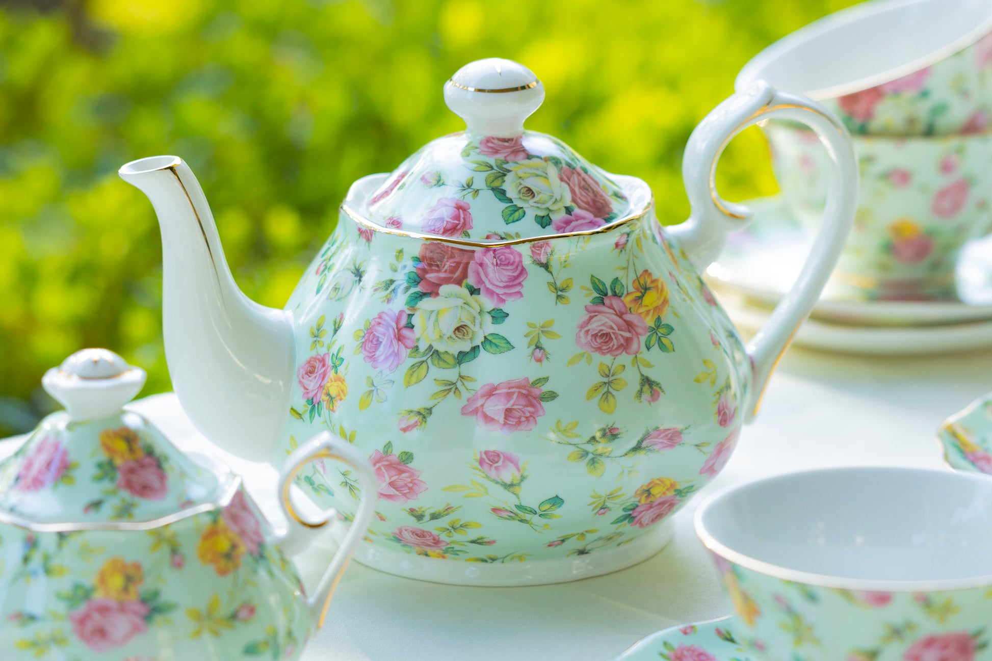 Fine Porcelain Rose Chintz Tea Pot