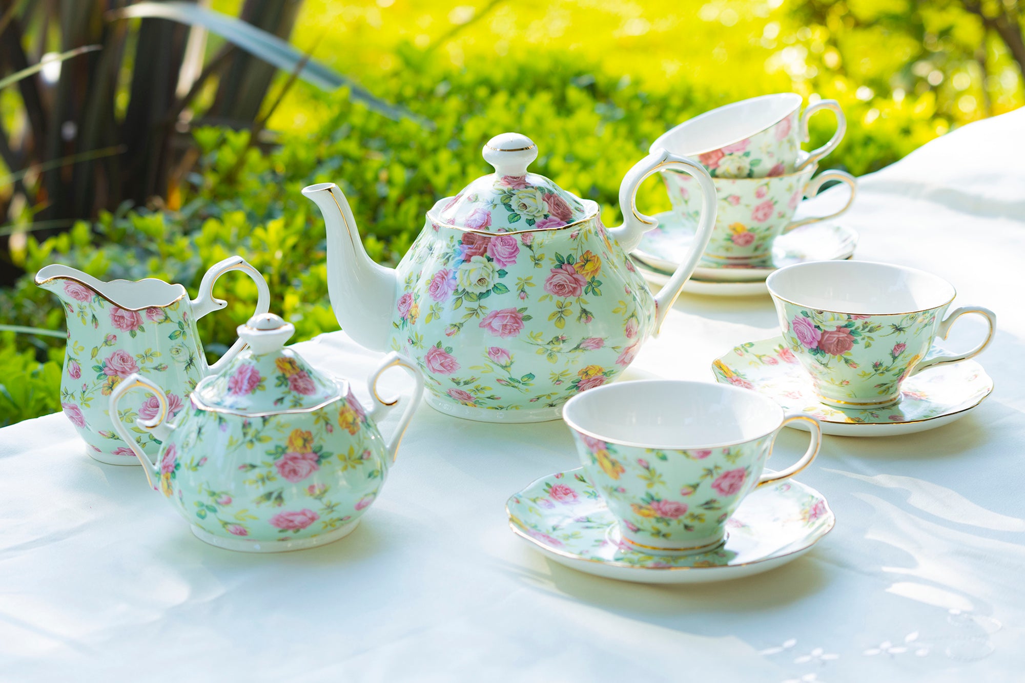 Vintage Floral Chintz outlet Teaset