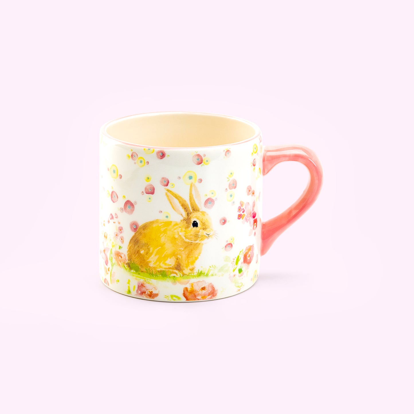 Grace Pantry Spring Flower Bunny Pink Ceramic Mug