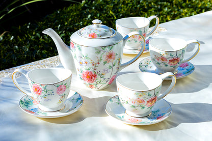 Grace Teaware Pink Camellia Fine Porcelain Tea Set