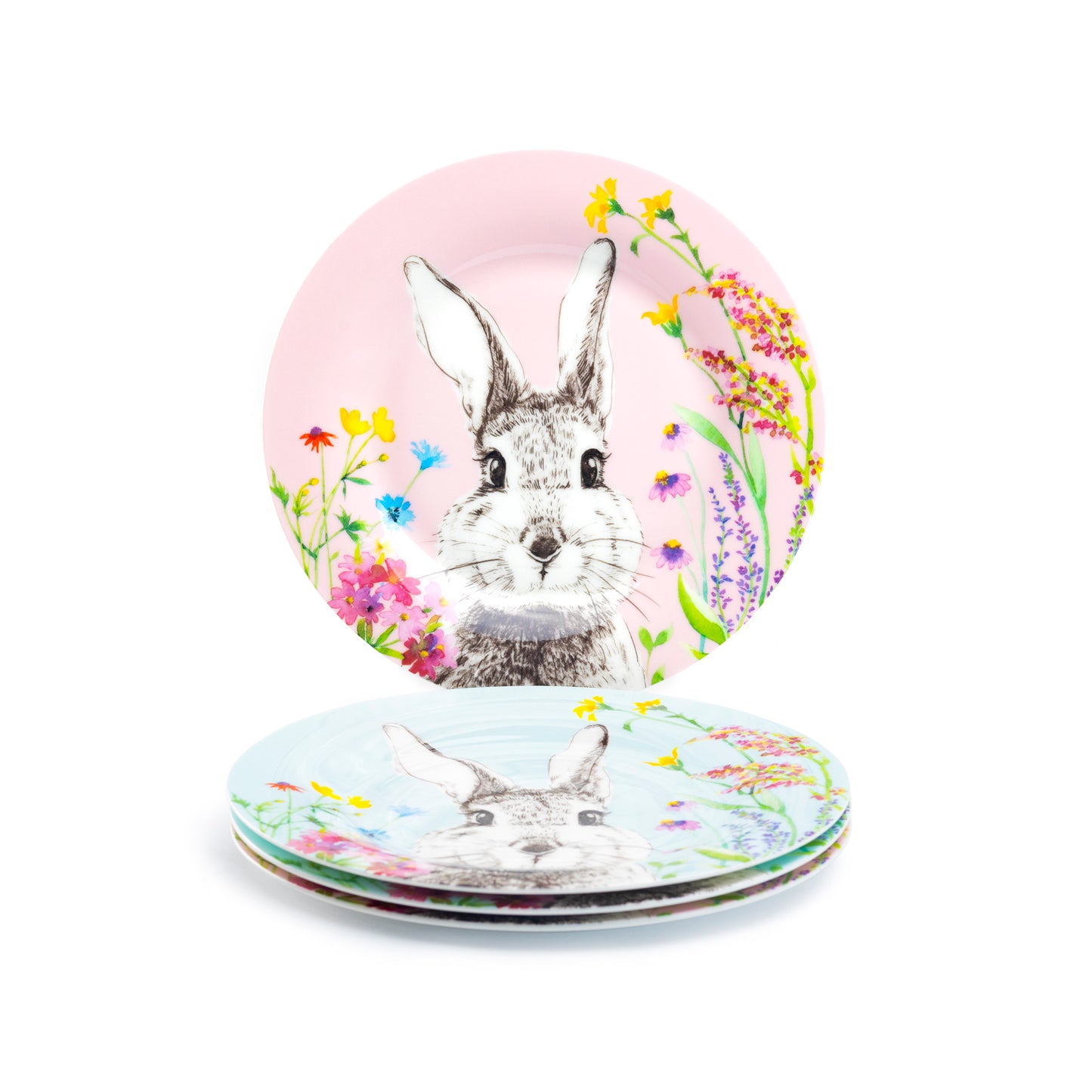 Stechcol Gracie Bone China 7.5" Easter Flower Bunny Bone China Dessert Plate