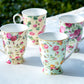 Gracie China Assorted Rose Chintz Porcelain Mug Set of 4