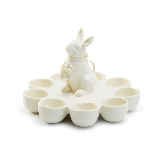 Grace Fine Porcelain Bunny Figurine Easter Egg Holder