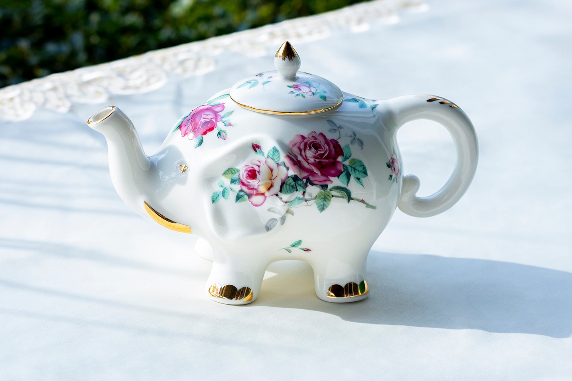 Grace Teaware Rose Elephant Teapot