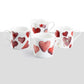 Stechol Gracie Bone China Valentine's Day Red Hearts 4 Assorted Mugs