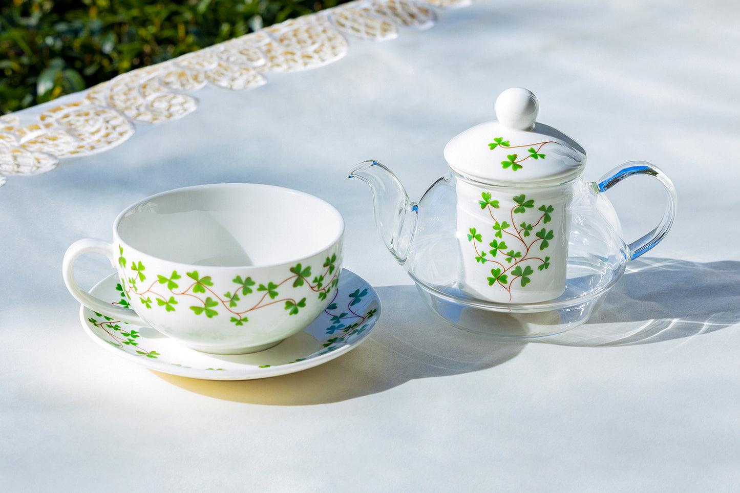 St. Patrick's Day Shamrock Clover Tea for One Tea Set