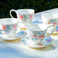 Grace Teaware Pink Camellia Fine Porcelain Tea Cup and Saucer