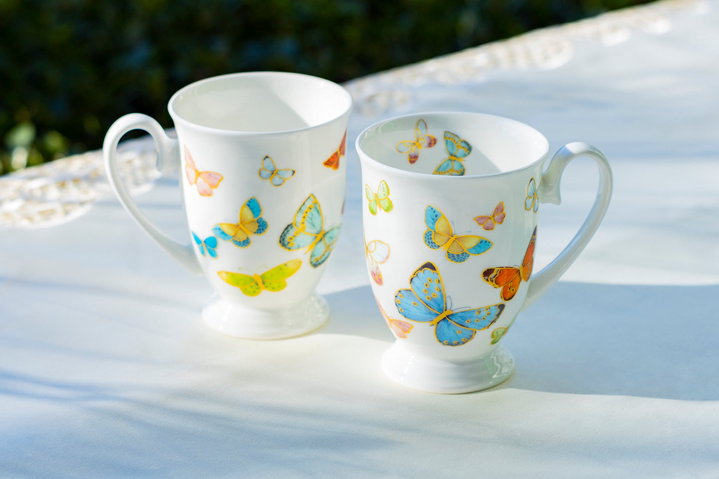 Gracie Bone China Spring Butterfly Footed Mug